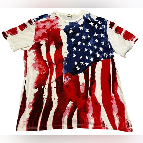 Vintage Jeanius American Flag All Over Print - Picture 1 of 12